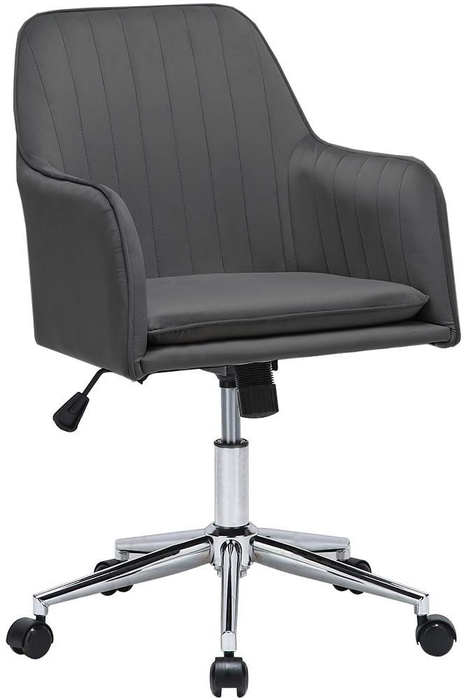 Dark Grey Velvet Office Chair