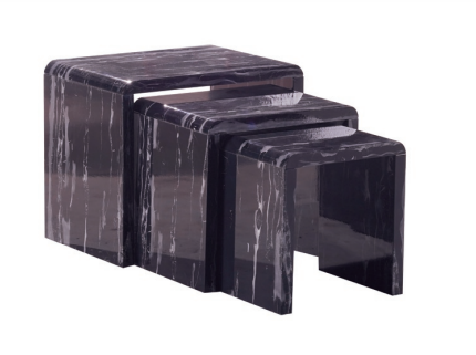 Lux Black Marble Effect Nest of Tables